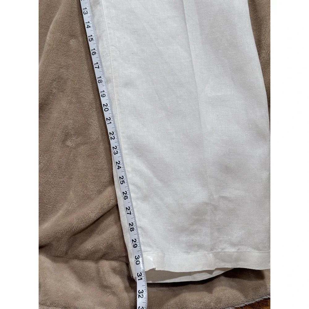 Onia White Linen Drawstring Chinos